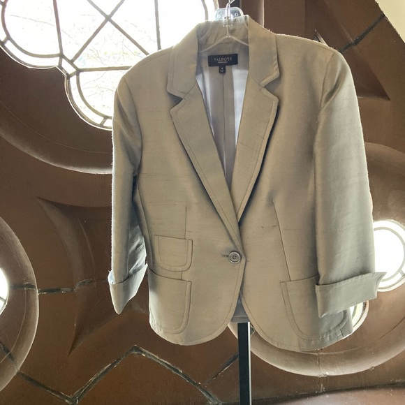 Talbots Jackets & Blazers - Talbots light silver grey suit jacket 10 jacket. Amazing fabric silk/wool.